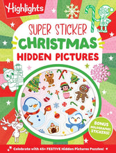 Super Sticker Christmas Hidden Pictures: 64-Page Christmas Hidden Pictures Puzzles with Holly Jolly Scenes and Holographic Foil Stickers (Super Sticker Hidden Pictures) cover image