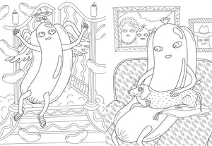 The Hot Dog Coloring and Activity Book by Brains