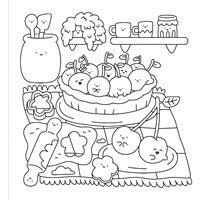 Cutie Fruity (Cozy Market Coloring Book) By Rennocks