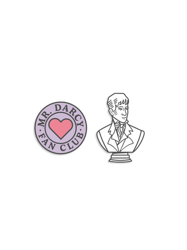 Mr. Darcy Fan Club Enamel Pin Set: Pin Set of 2