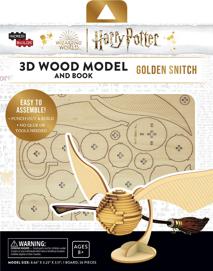 IncrediBuilds: Harry Potter Golden Snitch 3D Wood Model and Book