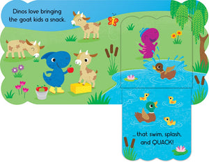 Dinos Love Tractors - A Lift-a-Flap Dinosaur Farm Board Book for Babies and Toddlers