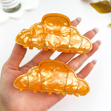 Cute Croissant Acrylic Printed Hair Claw Clip: Brown