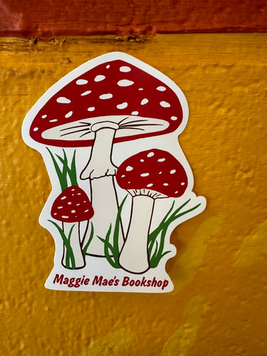 Maggie Mae's Bookshop Toadstool Die Cut Sticker