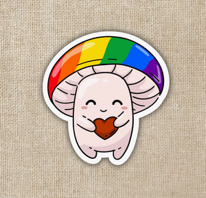 Gay Pride Flag Mushroom Sticker