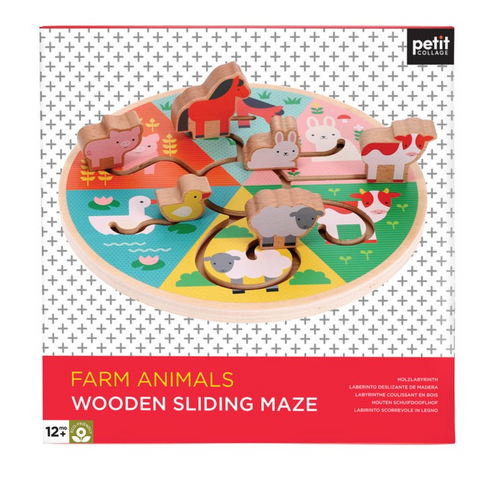 Farm Animals Wooden Sliding Maze