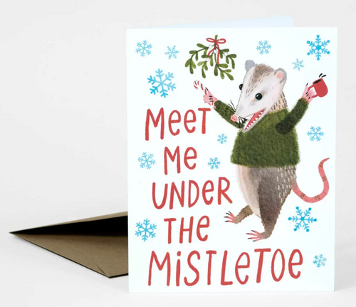 Meet Me Under The Mistletoe Greeting Card
