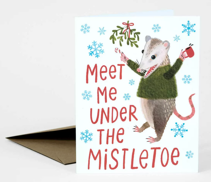 Meet Me Under The Mistletoe Greeting Card