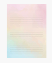 True Colors Pastel Rainbow Lined Stationery