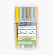 Earth Tone Dual-Tip Highlighters (set of 6)