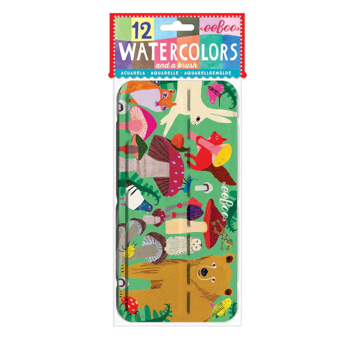 Mushroom 12 Watercolors Tin