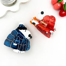 Creative Puppy in Puffer Jacket Acetate Hair Claw Clip: Red