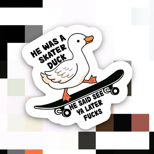 Skater Duck Sticker