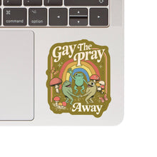 Gay The Pray Away Frog Circle Vinyl Sticker