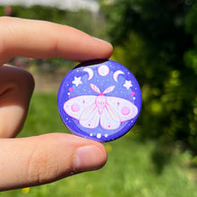 White Moth 1.5"  Pinback Button