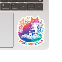 Feral for Fiction Cute Kitty Cat High Quality Vinyl Sticker