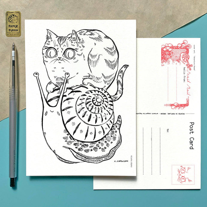 Snail Rider Postcard