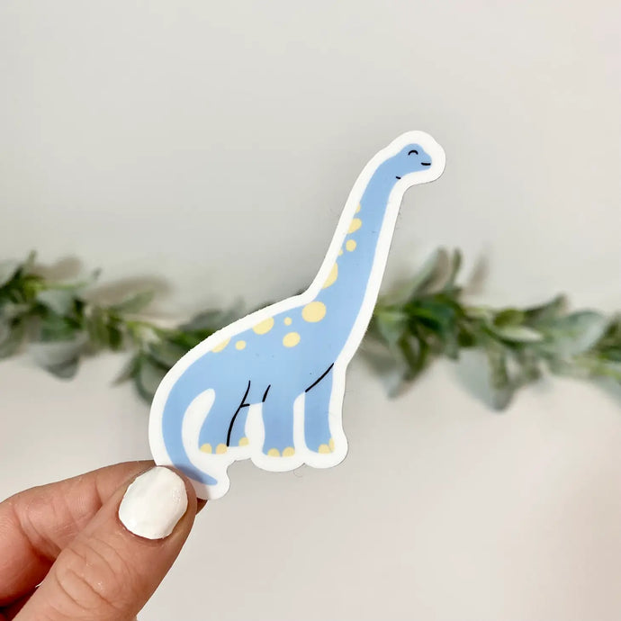 Cute Blue Long Neck Dinosaur Sticker