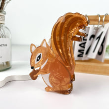 Squirrel Pony Leaf Bush Hair Clip: Squirrel