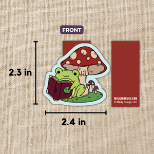 Frog Reading Under Toadstool Magnetic Bookmark