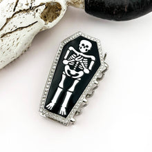 Gothic Rhinestone Dark Style Skull Hair Claw Clip: Black