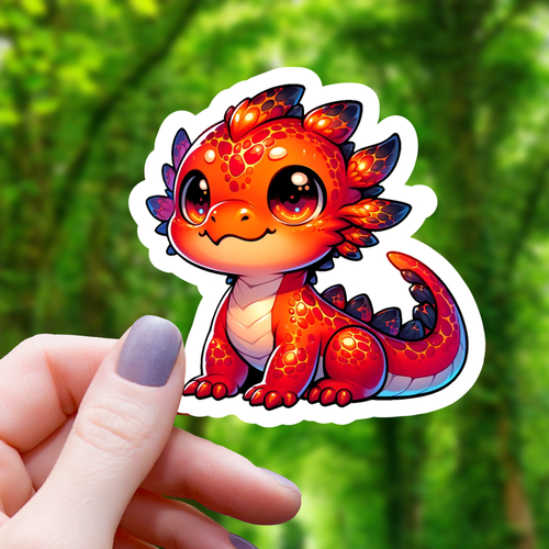 Chibi Lava Dragon Sticker - 3