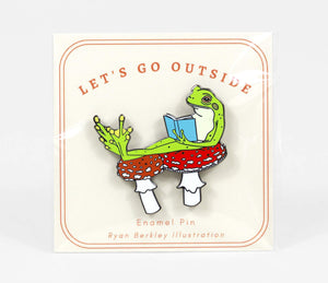 Frog Reader Enamel Pin