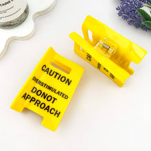 “Overstimulated” Warning Acrylic Hair Claw Clip: Yellow