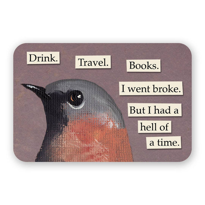 Drink. Travel. Books. Vinyl Sticker