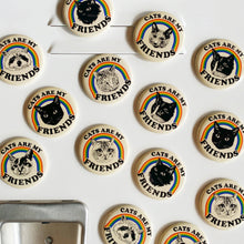 Cats Are My Friends (Raccoon) Round Magnet