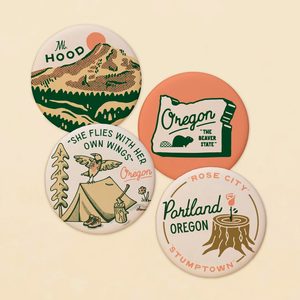 Oregon Beaver Sign Button 1.25"