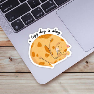 A Lazy Day Is Okay Cat Sticker