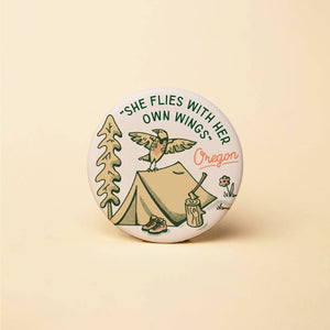 She Flies Button (2024) 1.25"
