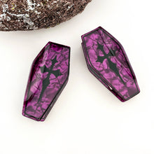 Vampire Coffin Print Halloween Claw Clip–Spooky Gothic Style: Purple