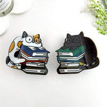 📚 Studious Cat & Book Hair Claw – Cute Acetate Clip 🐱: White