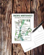 Pacific Northwest Adventure Postcard | Hand-Drawn Map Print