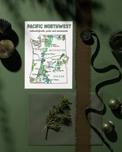 Pacific Northwest Adventure Postcard | Hand-Drawn Map Print
