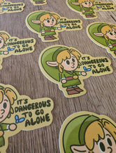 Dangerous Alone - Cute Zelda Nintendo Game Vinyl Sticker