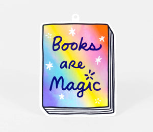 Books Are Magic Rainbow Sticker