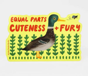 Equal Parts Cuteness & Fury Sticker