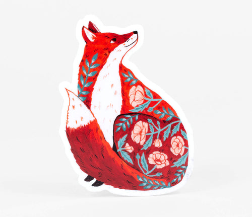 Floral Fox Sticker