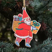 Phoebe Wahl Wooden Santa Ornament