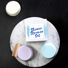Shower Steamer Set - 3 Natural Mentholated Steamers + Mini Beech Steamer Dish