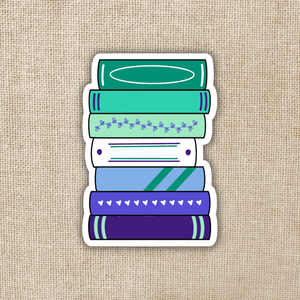 Gay Men Pride Book Stack Flag Sticker