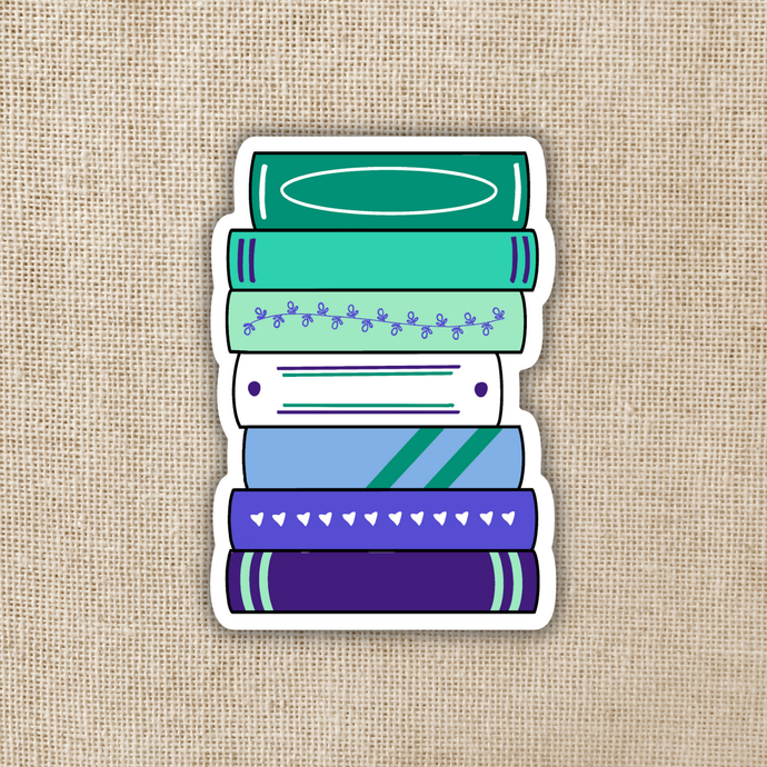 Gay Men Pride Book Stack Flag Sticker