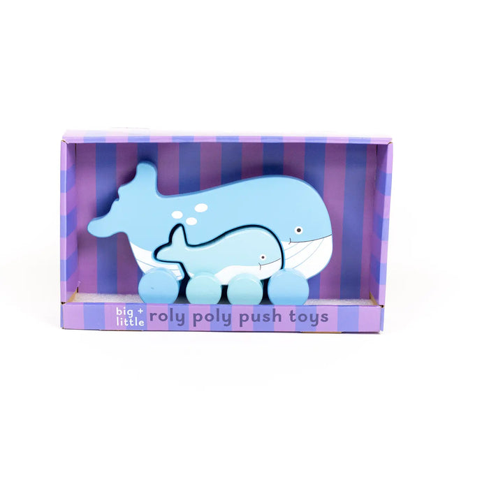 Whale Big & Little Wooden Roller Toy