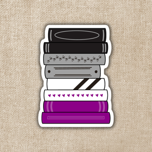 Asexual Pride Book Stack Flag Sticker