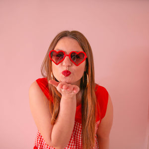 Adult Heartbreaker Sunglasses - Red