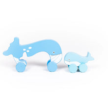 Whale Big & Little Wooden Roller Toy
