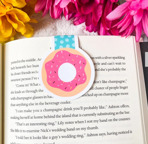 Pink Frosting Donut Magnetic Bookmark